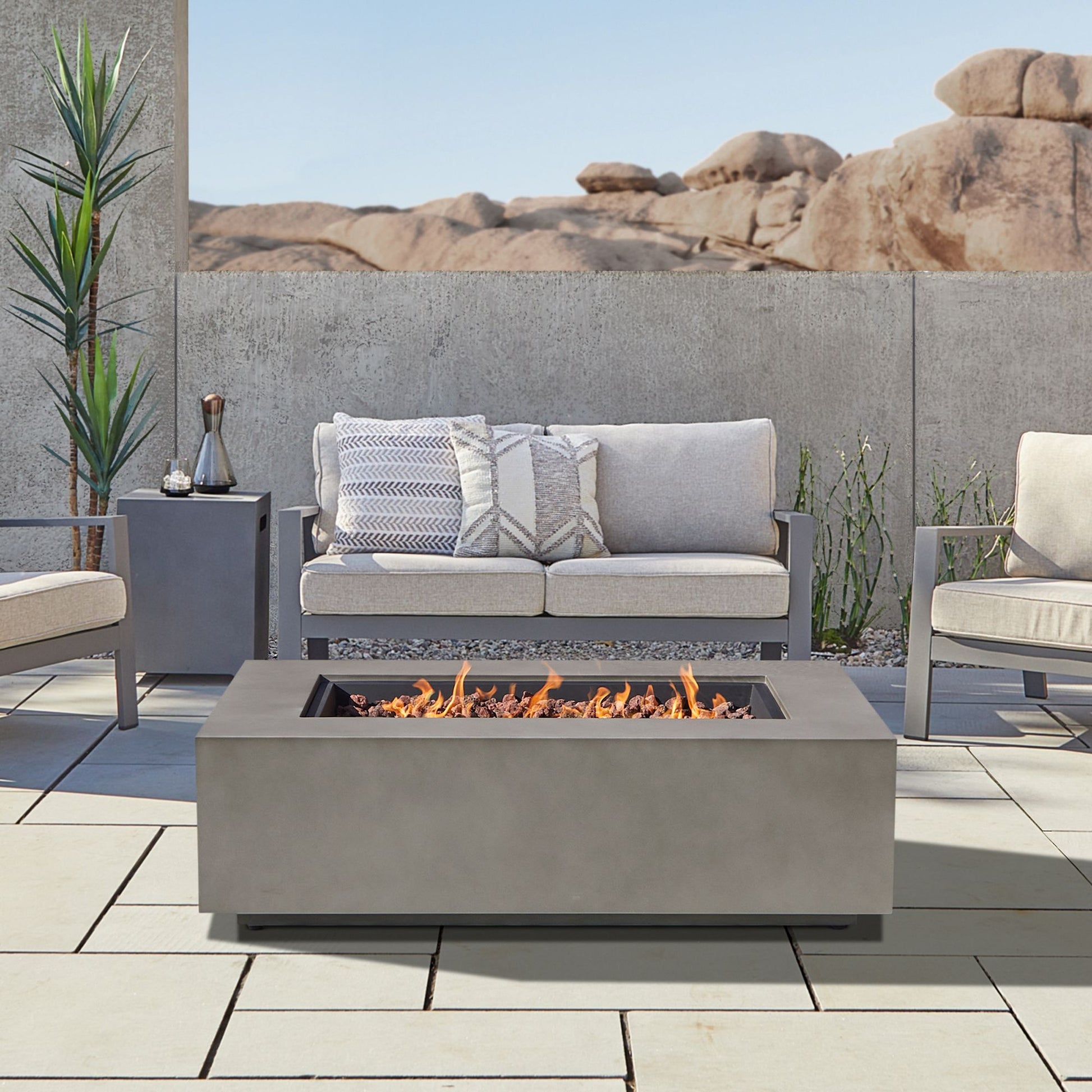 Rutland Rectangle Fire Pit Table (42"–70")