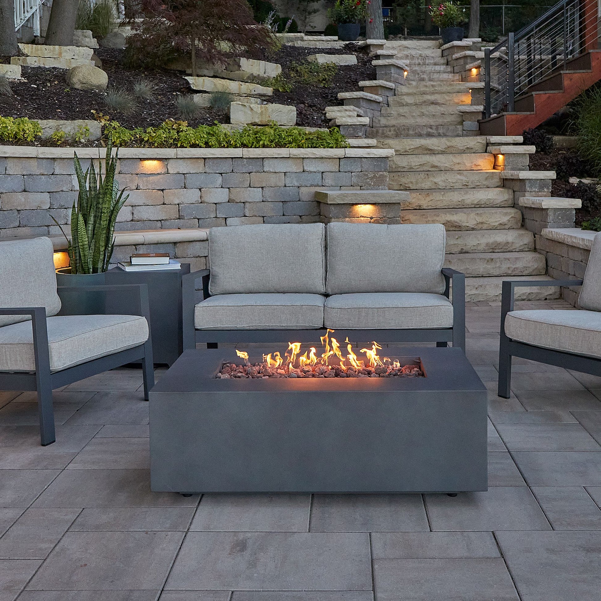 Rutland Rectangle Fire Pit Table (42"–70")