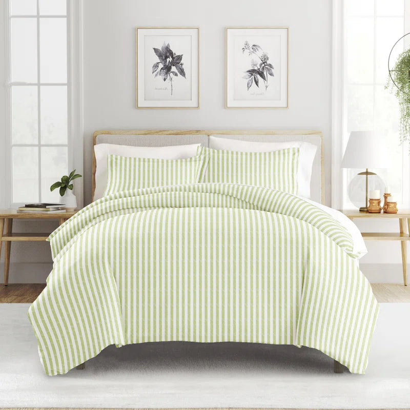Becky Cameron Distressed Rugged Stripe Duvet Cover Set