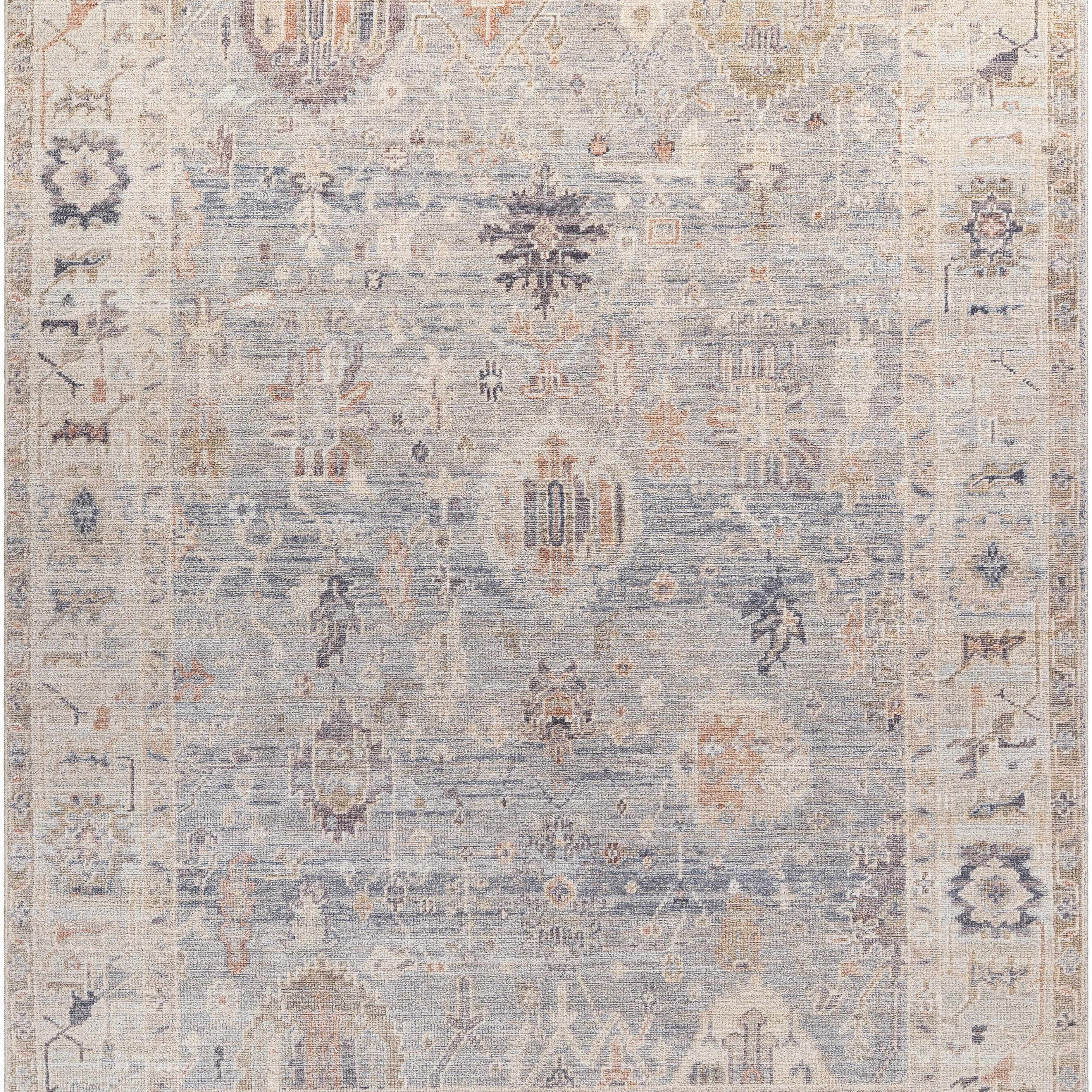 Marlene Damask Cream & Blue Area Rug - Becki Owens x Livabliss