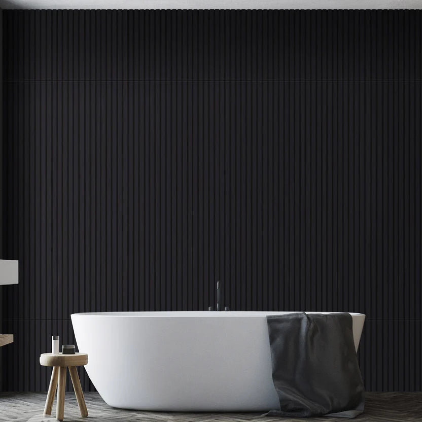 Black Color Matte Acoustic Slat Wall Panels