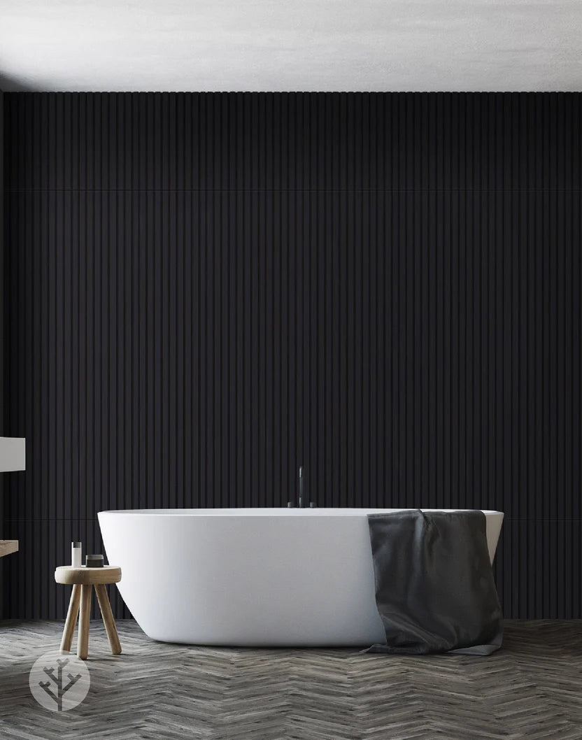 Black Color Matte Acoustic Slat Wall Panels