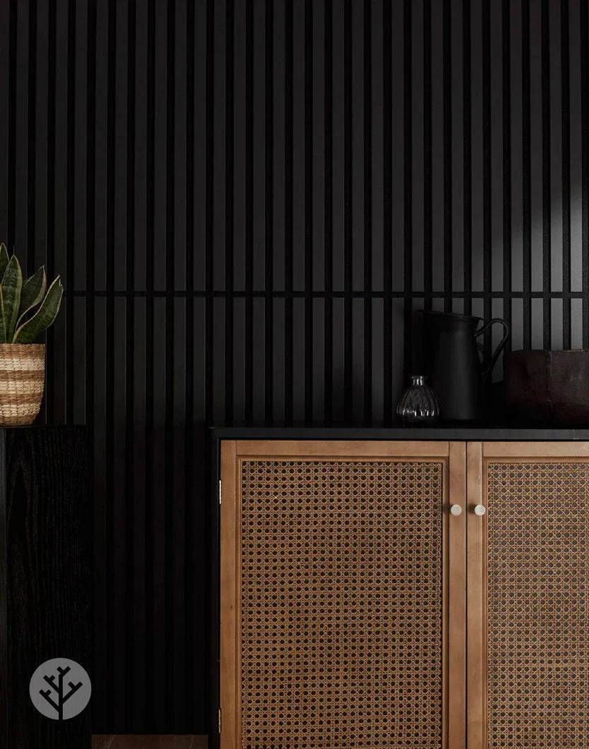 Black Color Matte Acoustic Slat Wall Panels