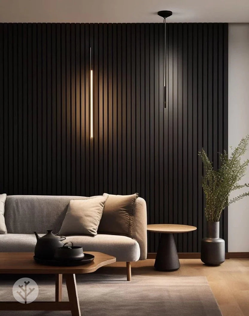 Black Color Matte Acoustic Slat Wall Panels