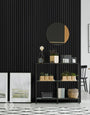 Black Color Matte Acoustic Slat Wall Panels