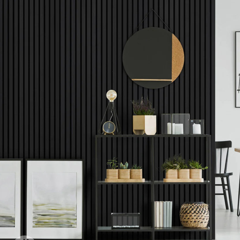 Black Color Matte Acoustic Slat Wall Panels