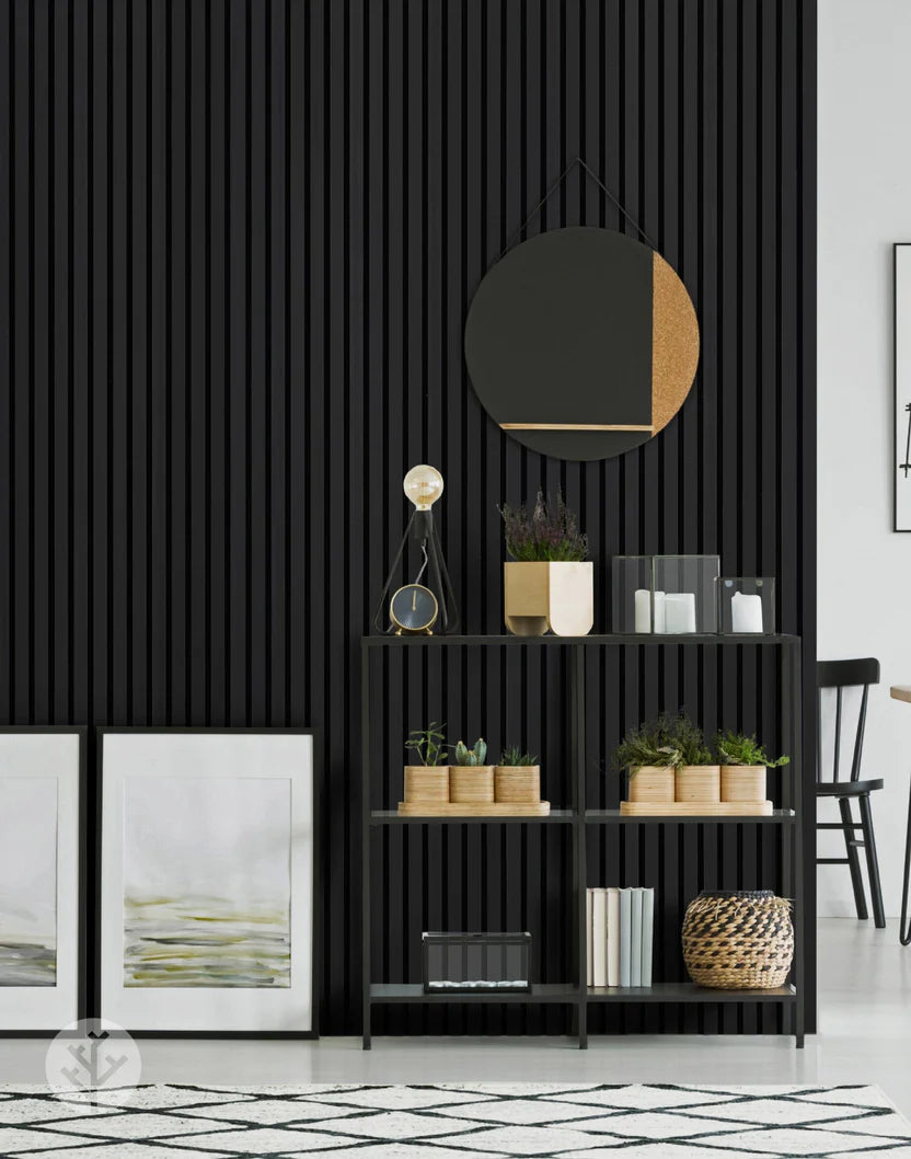 Black Color Matte Acoustic Slat Wall Panels