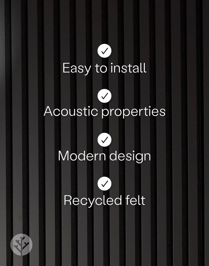 Black Color Matte Acoustic Slat Wall Panels