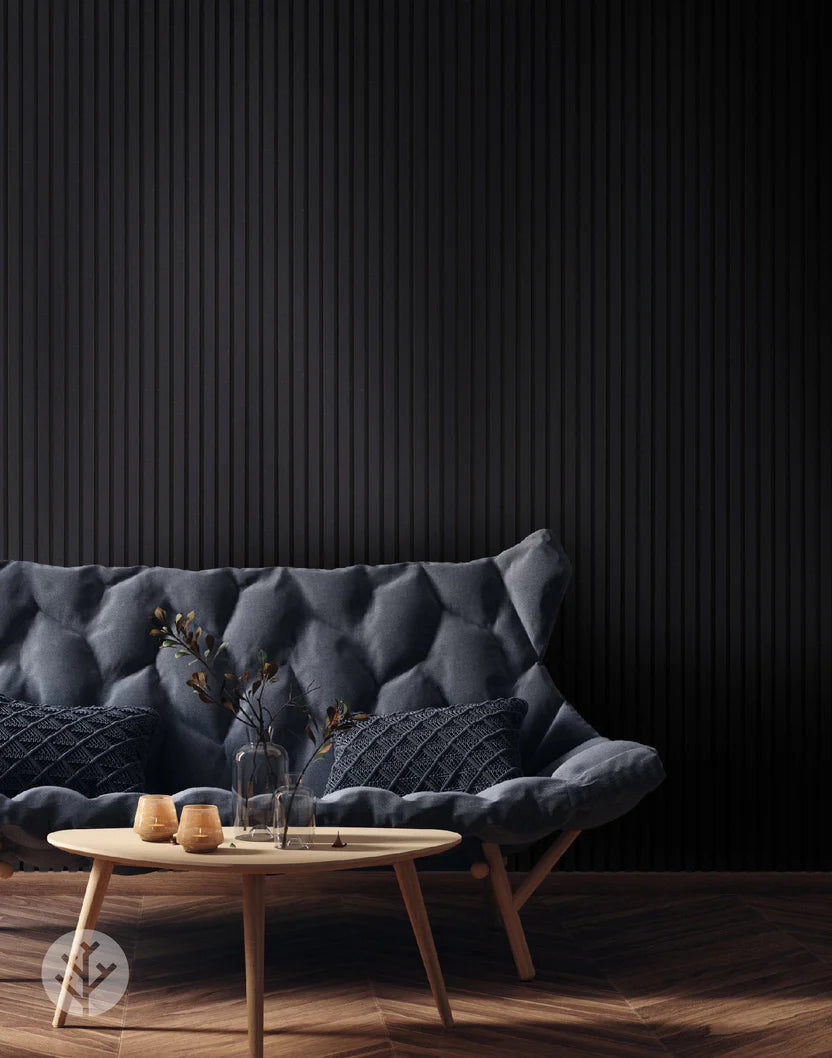 Black Color Matte Acoustic Slat Wall Panels