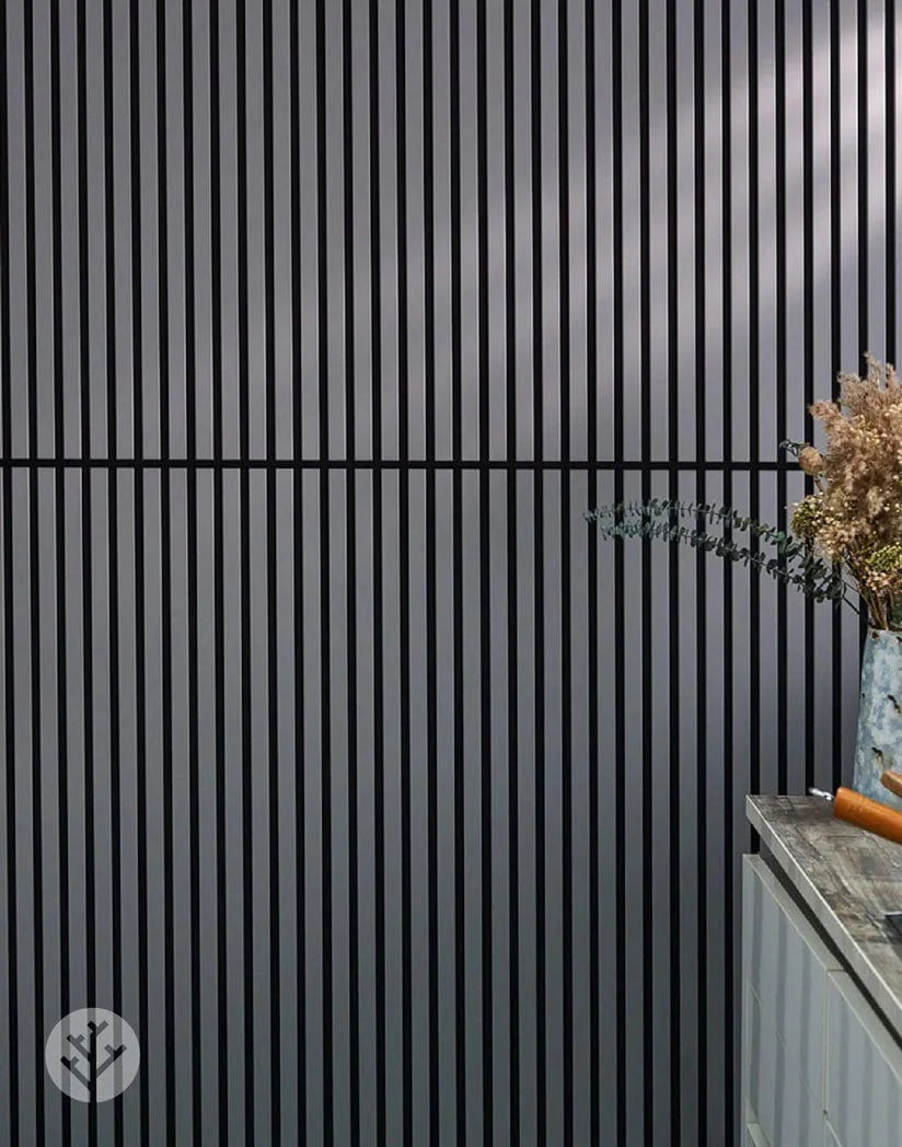 Black Color Matte Acoustic Slat Wall Panels