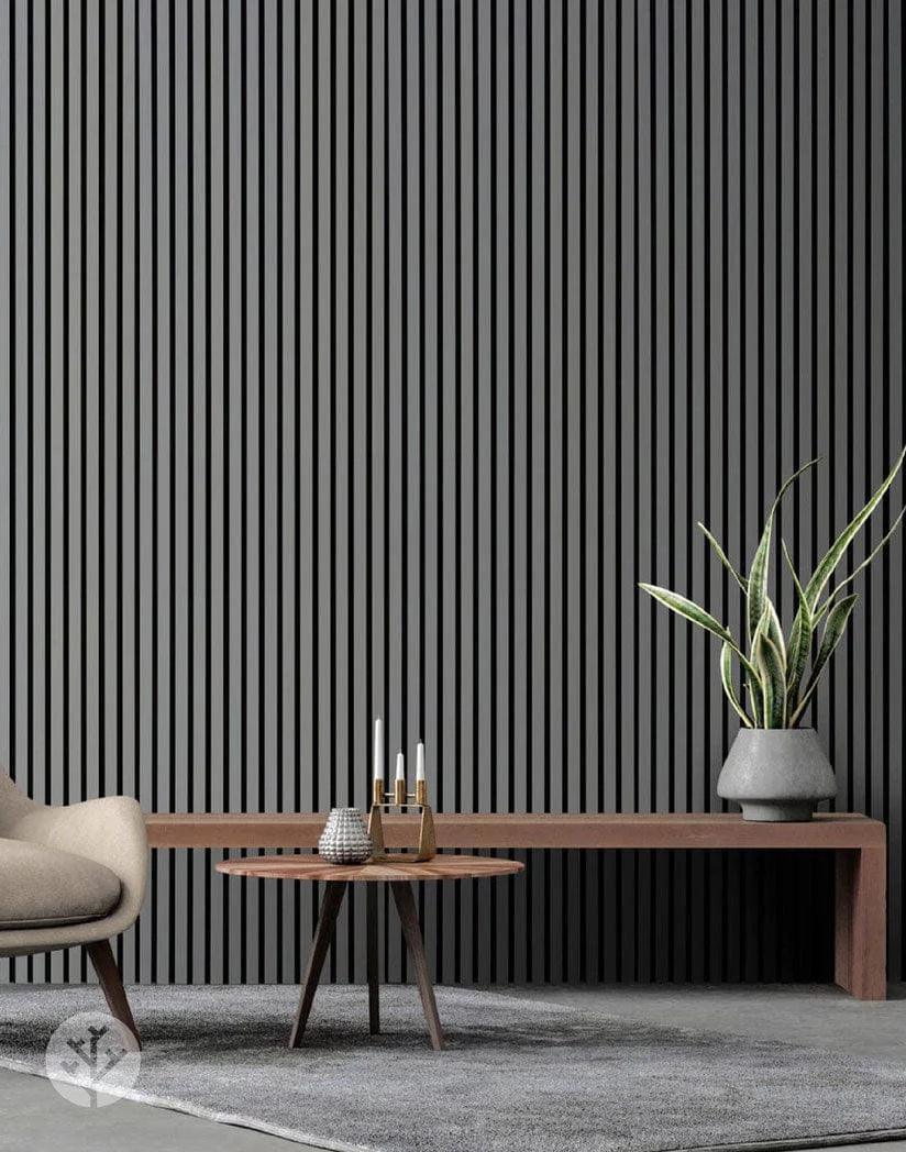Black Color Matte Acoustic Slat Wall Panels