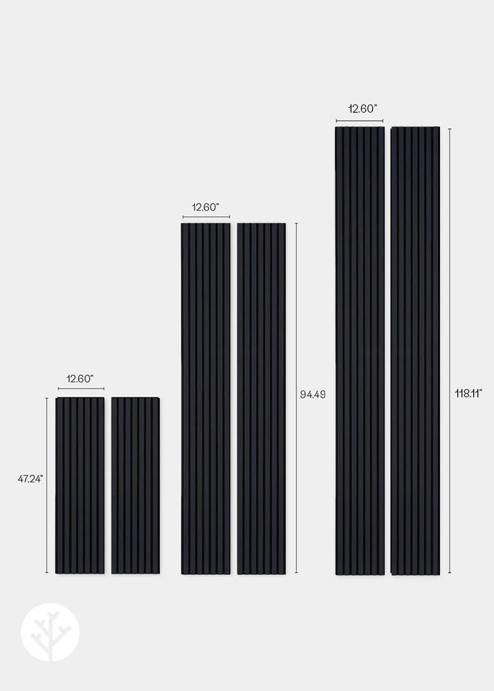 Black Color Matte Acoustic Slat Wall Panels