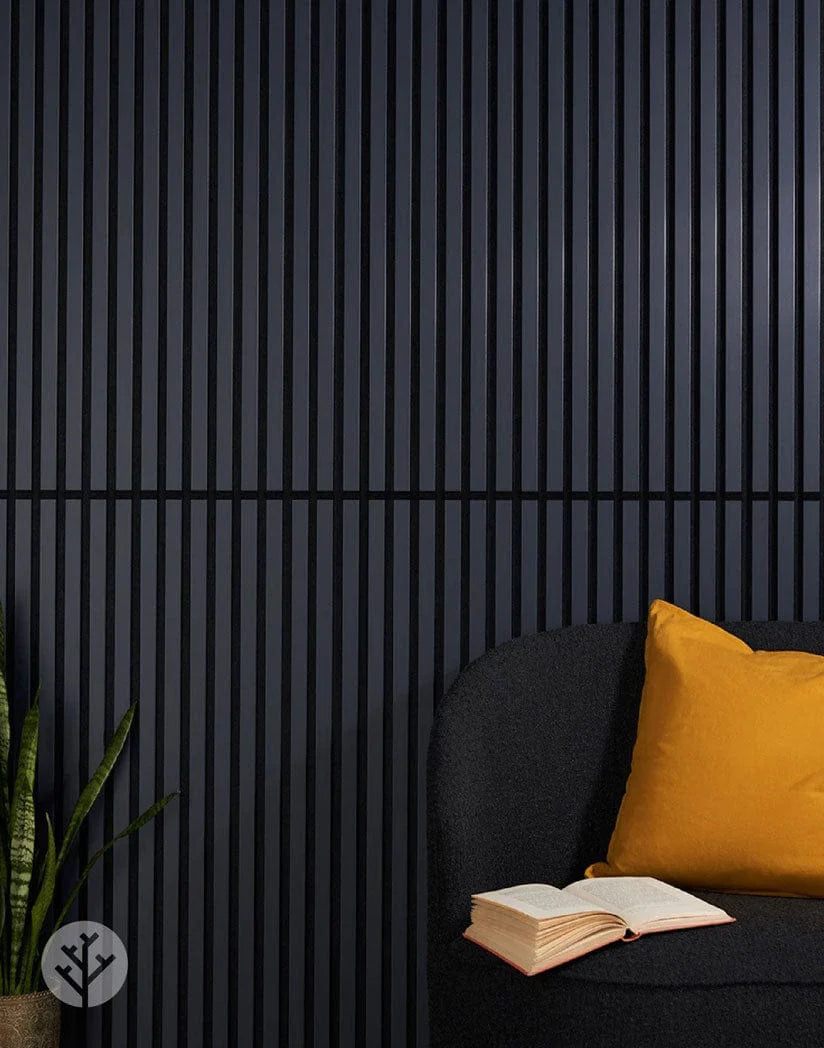 Black Color Matte Acoustic Slat Wall Panels