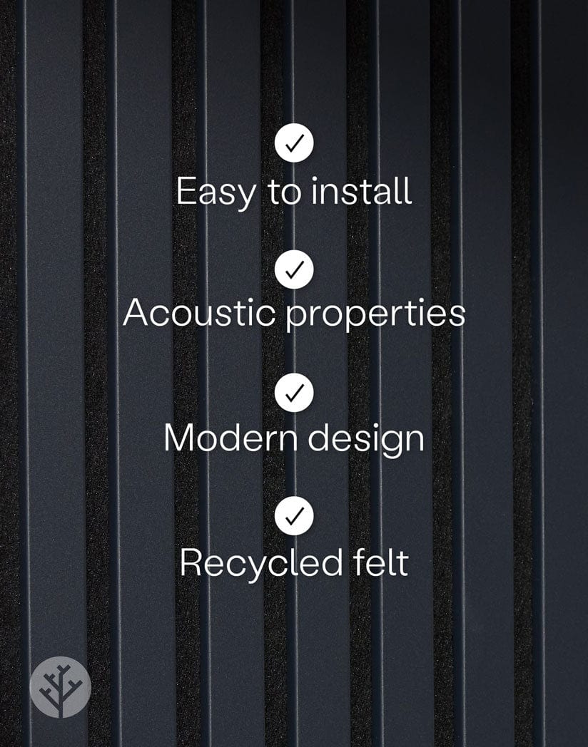 Black Color Matte Acoustic Slat Wall Panels