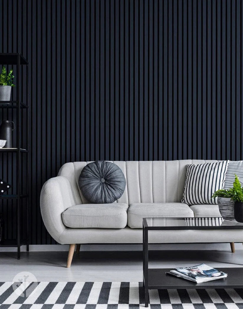 Black Color Matte Acoustic Slat Wall Panels