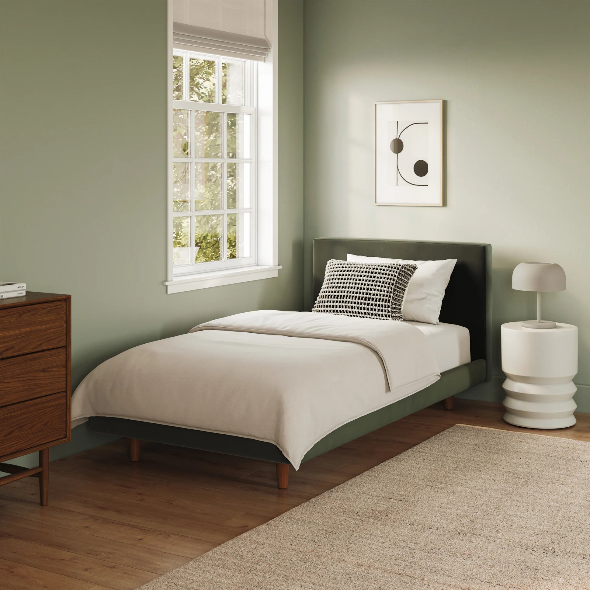 Tessu Low Profile Upholstered Bed